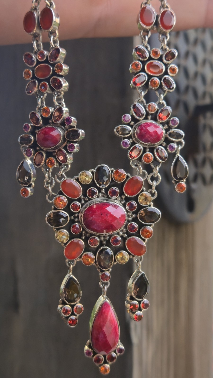 NICKY BUTLER RAJ LIMITED EDITION Designer 925 Sterling Silver Ruby Necklace NB