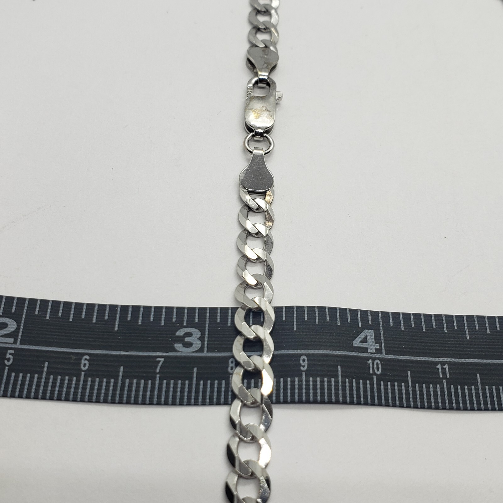 14K White Gold Solid Cuban Curb Link Chain Necklace Bracelet 5mm~6mm 7″~30″