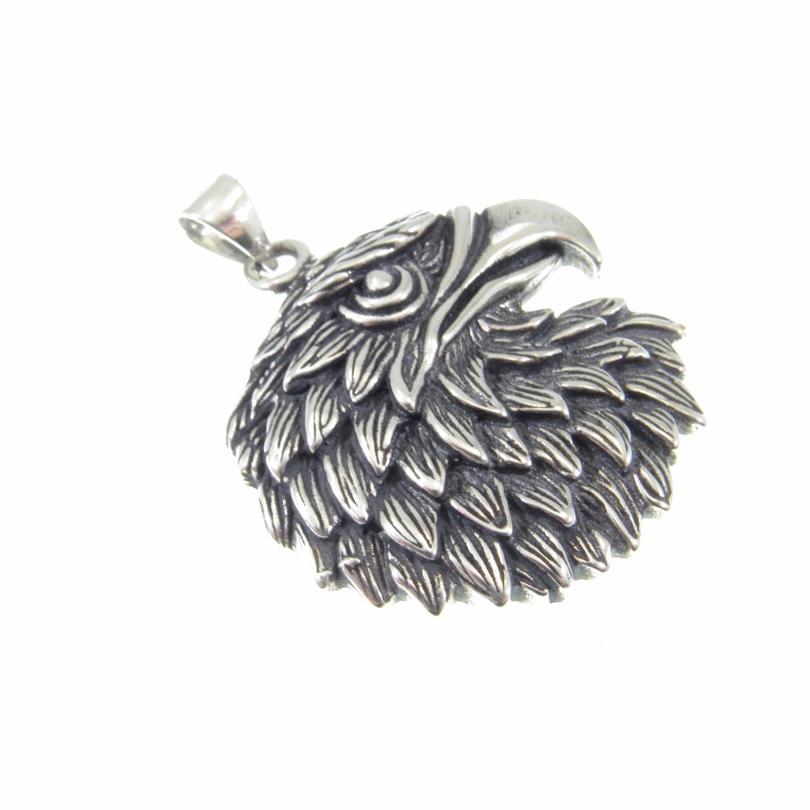 Handcrafted Solid 925 Sterling Silver Heraldic American Bald Eagle Head Pendant