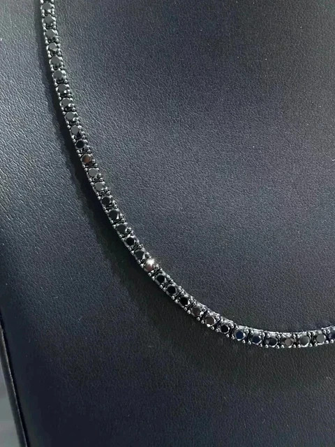 17Ct Round Cut Lab Created Diamond 14K White Gold Plated Women’s Tennis Necklace