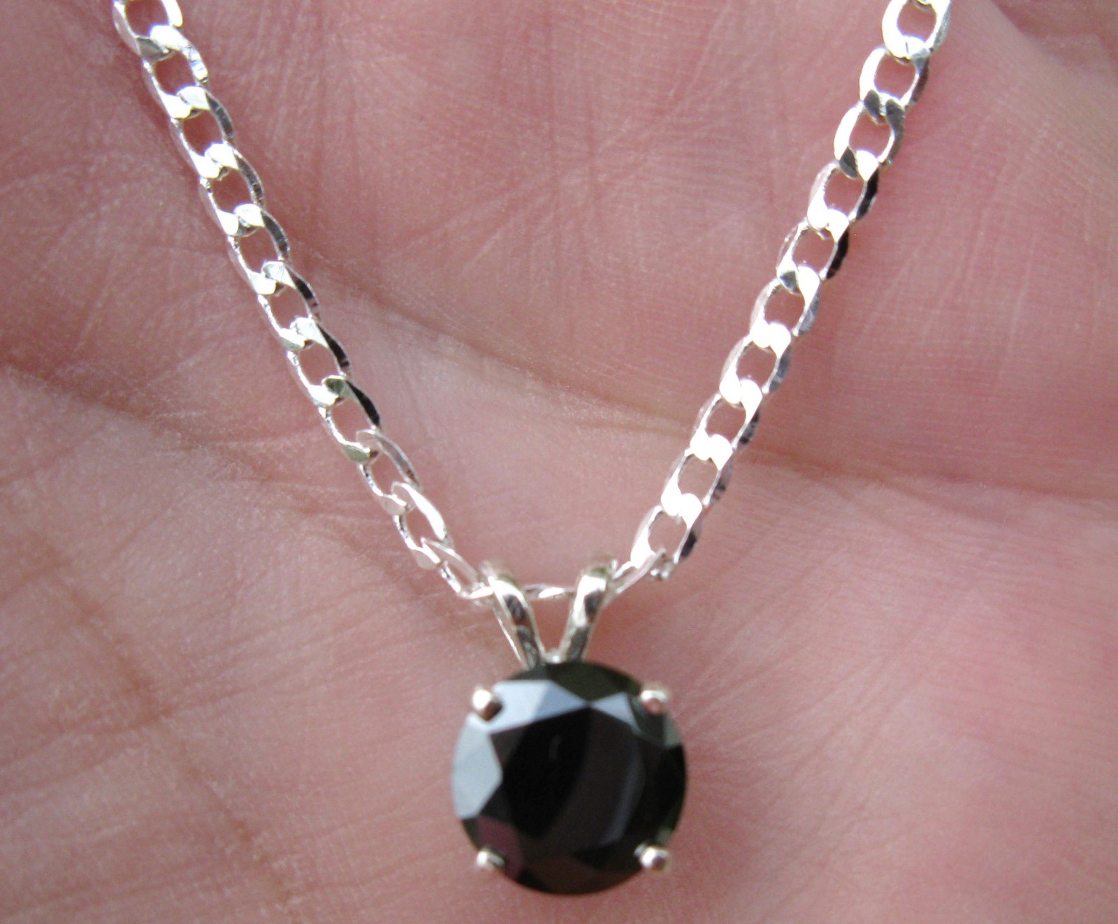 2.35ct REAL BLACK DIAMOND NECKLACE,CERTIFICATE, FREE DIAMOND TESTER, EYE CLEAN