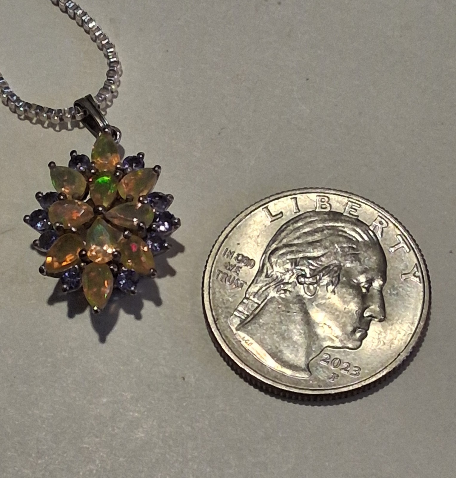Jtv Ethiopian Opal And Tanzanite Pendant…