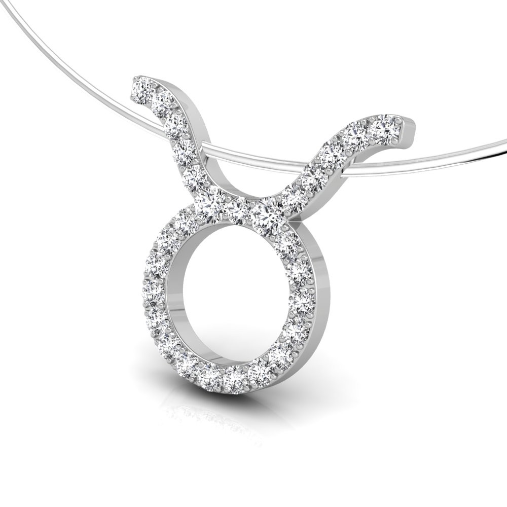 0.17ct F-G Round Lab Grown Diamond Pendant 18K White Gold Certified