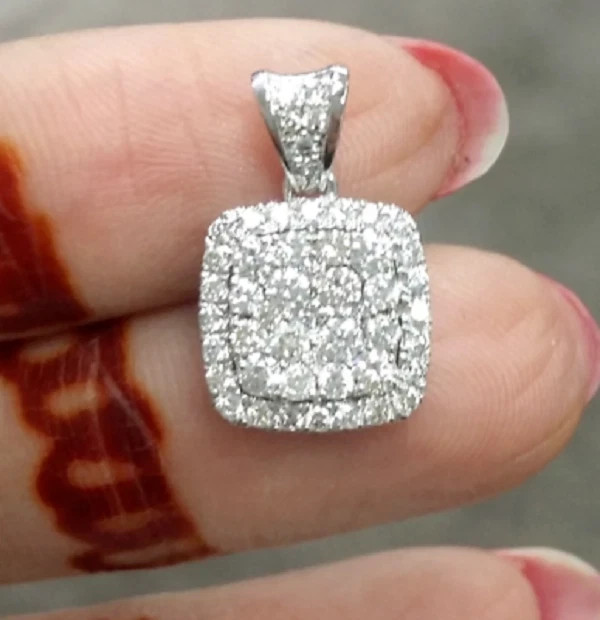 1.50Ct Round VVS1/D Diamond Halo Women’s Pendant 14K White Gold Over Free Chain