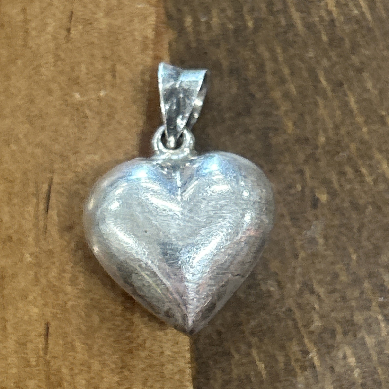 Sterling Silver Puffy Heart Pendant 2 Grams