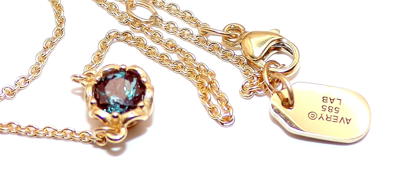 James Avery 14K YELLOW GOLD Cherished BIRTHSTONE June Alexandrite NECKLACE 15-17