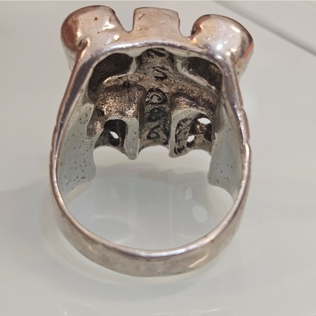 Gothic Skull Cross Sterling Silver Ring Size 9 US Band 16.07 grams