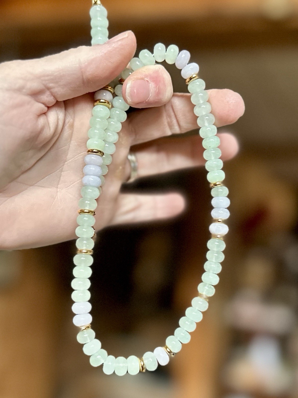 MAYAMAR Green/ Blue Quartz Gemstone Necklace 24k Gold Plated 16”