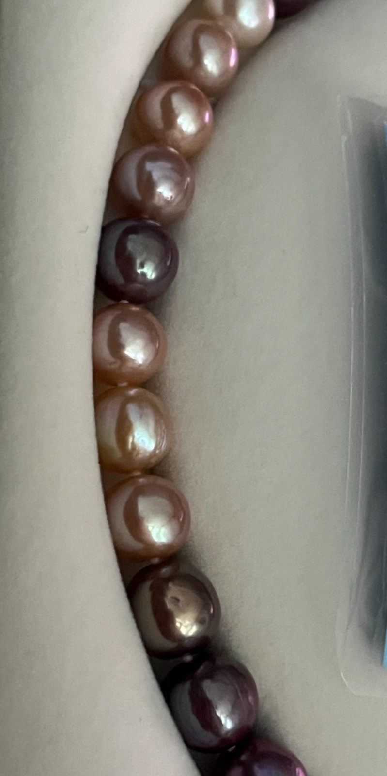 Large Edison Pearl Necklace S925 Toggle Clasp Metallic Candy 45cm Cert
