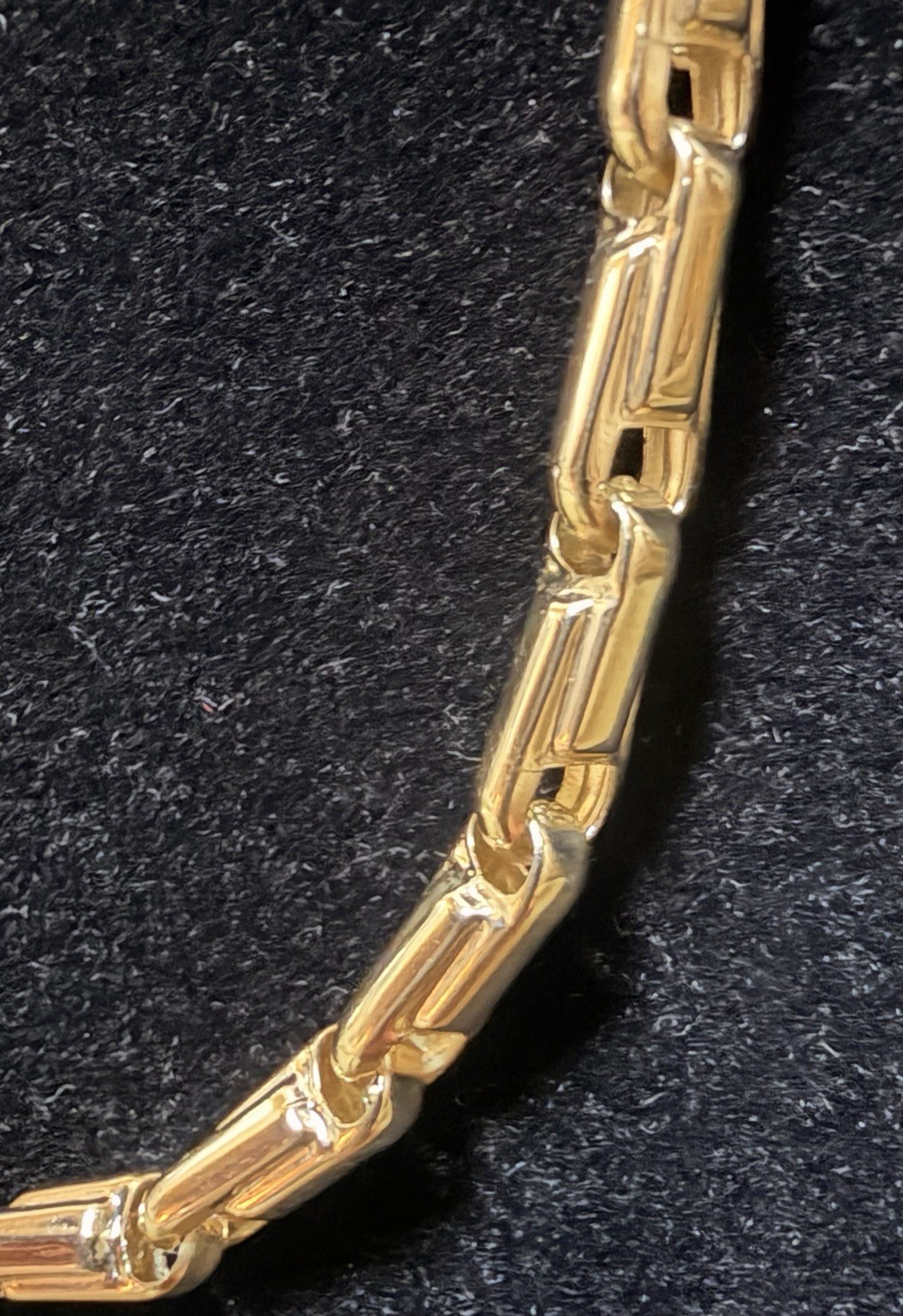Estate Statement Necklace 14k Yellow Gold Marked Bar Link-24” Matinée Length-16g