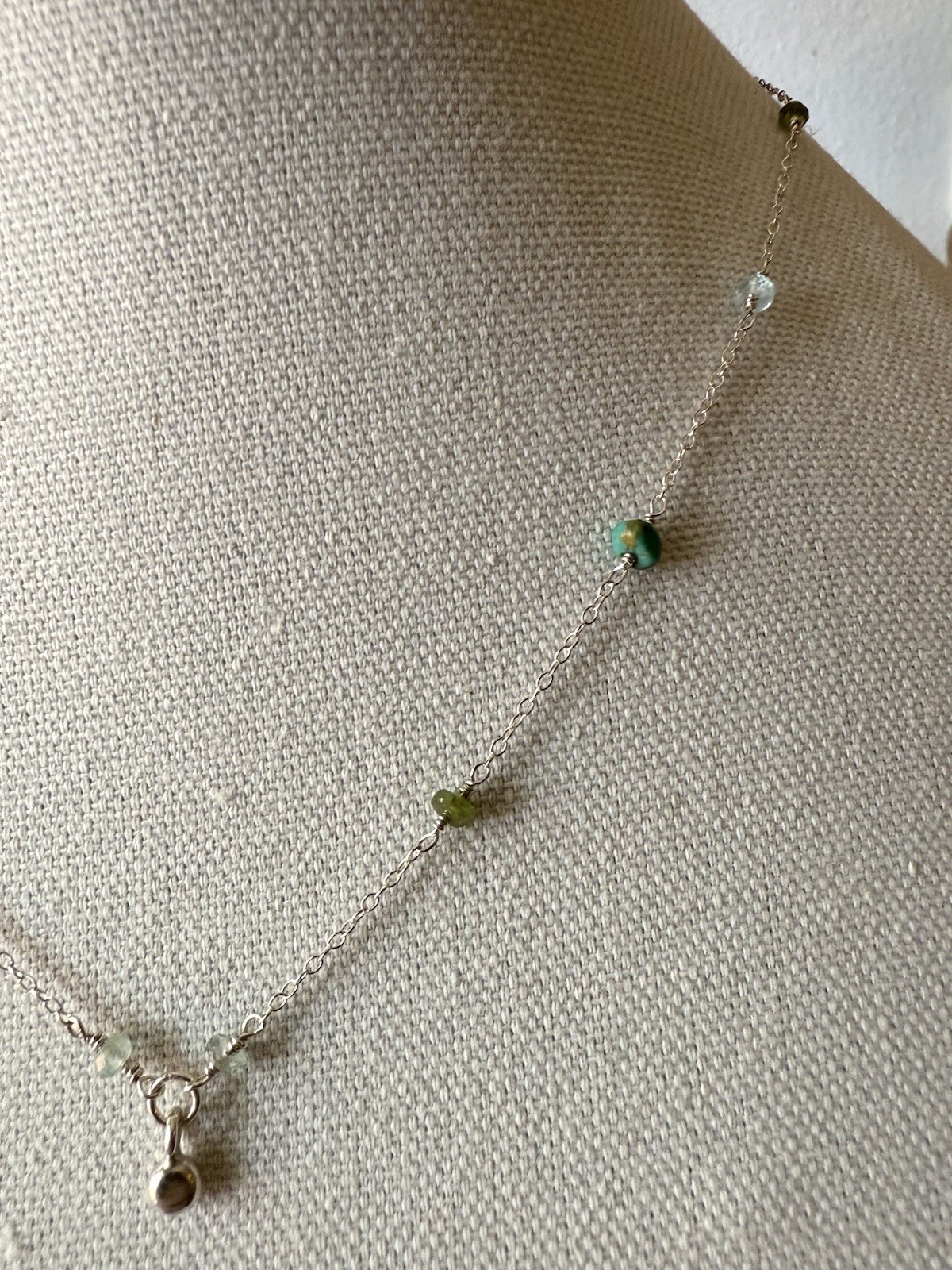 Sterling Silver Beaded Station Necklace