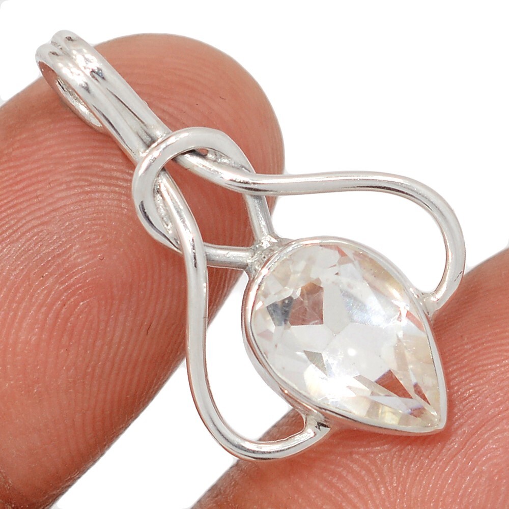 Natural White Topaz – Brazil 925 Sterling Silver Pendant SHZ2 CP70801