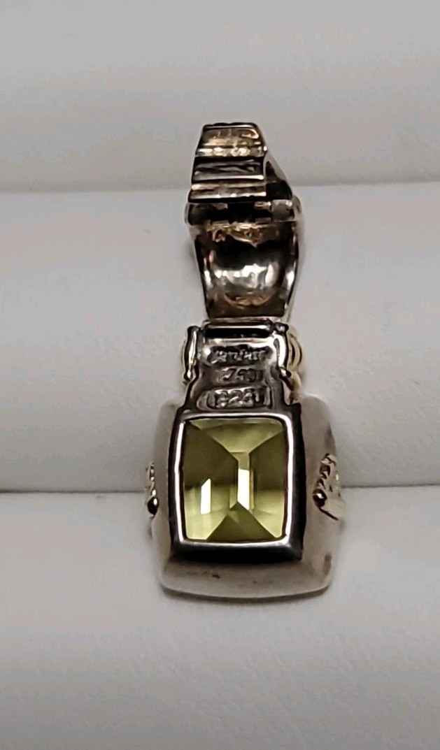 Lagos Caviar Pendant Sterling Silver & 18k Yellow Gold w/ Faceted Citrine