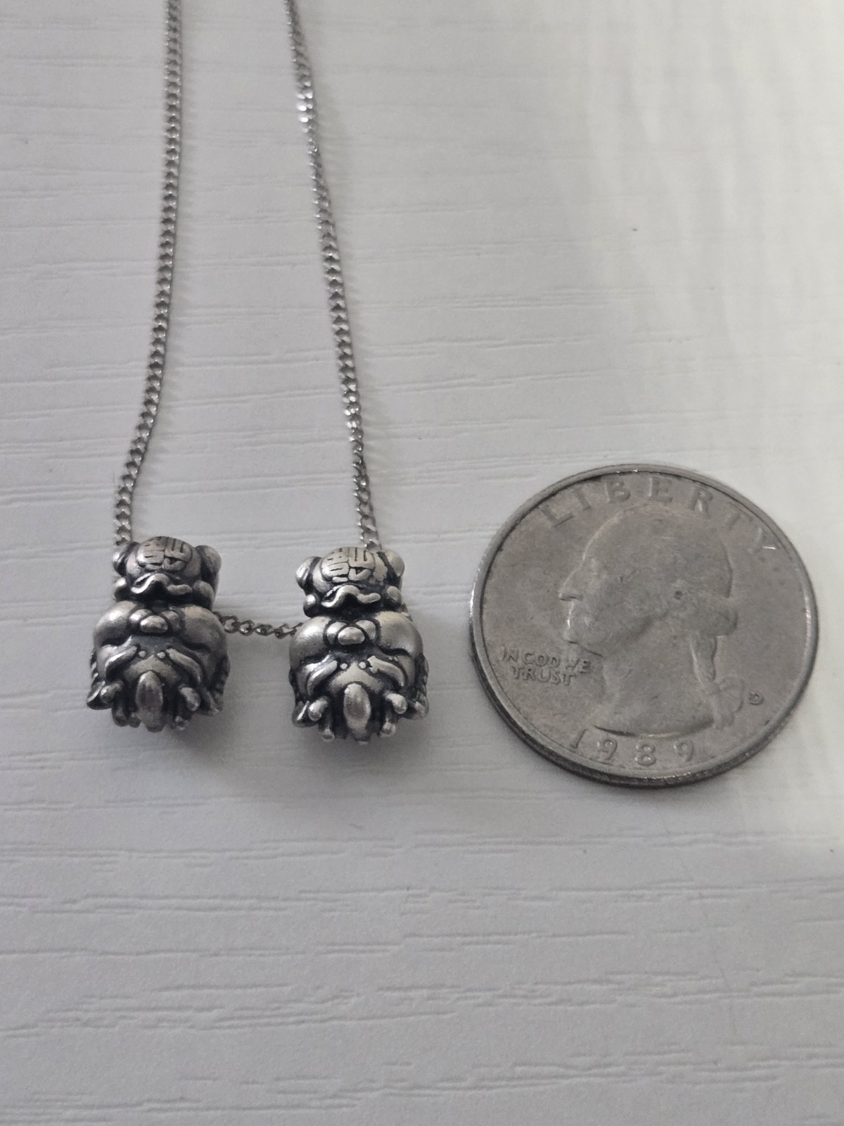 999 Silver Chinese Style Character Necklace/Pendant With Box