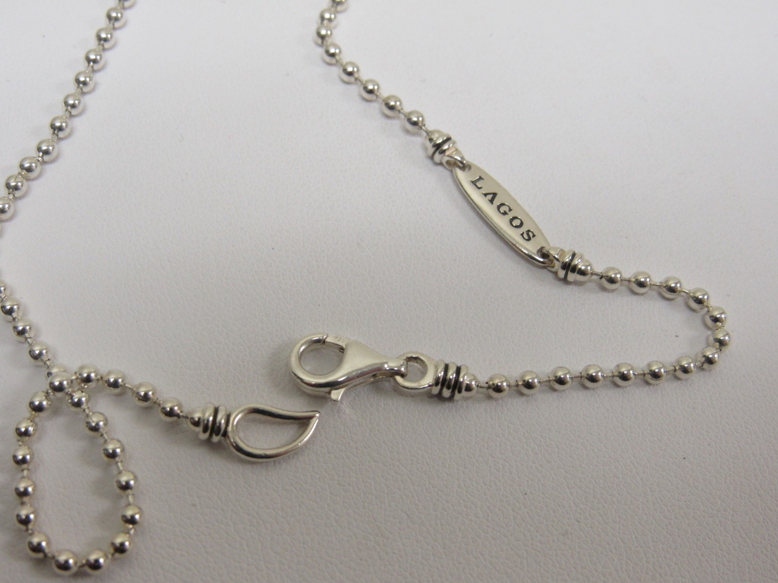 Designer LAGOS Sterling Silver 18K Signature Caviar Compass Necklace