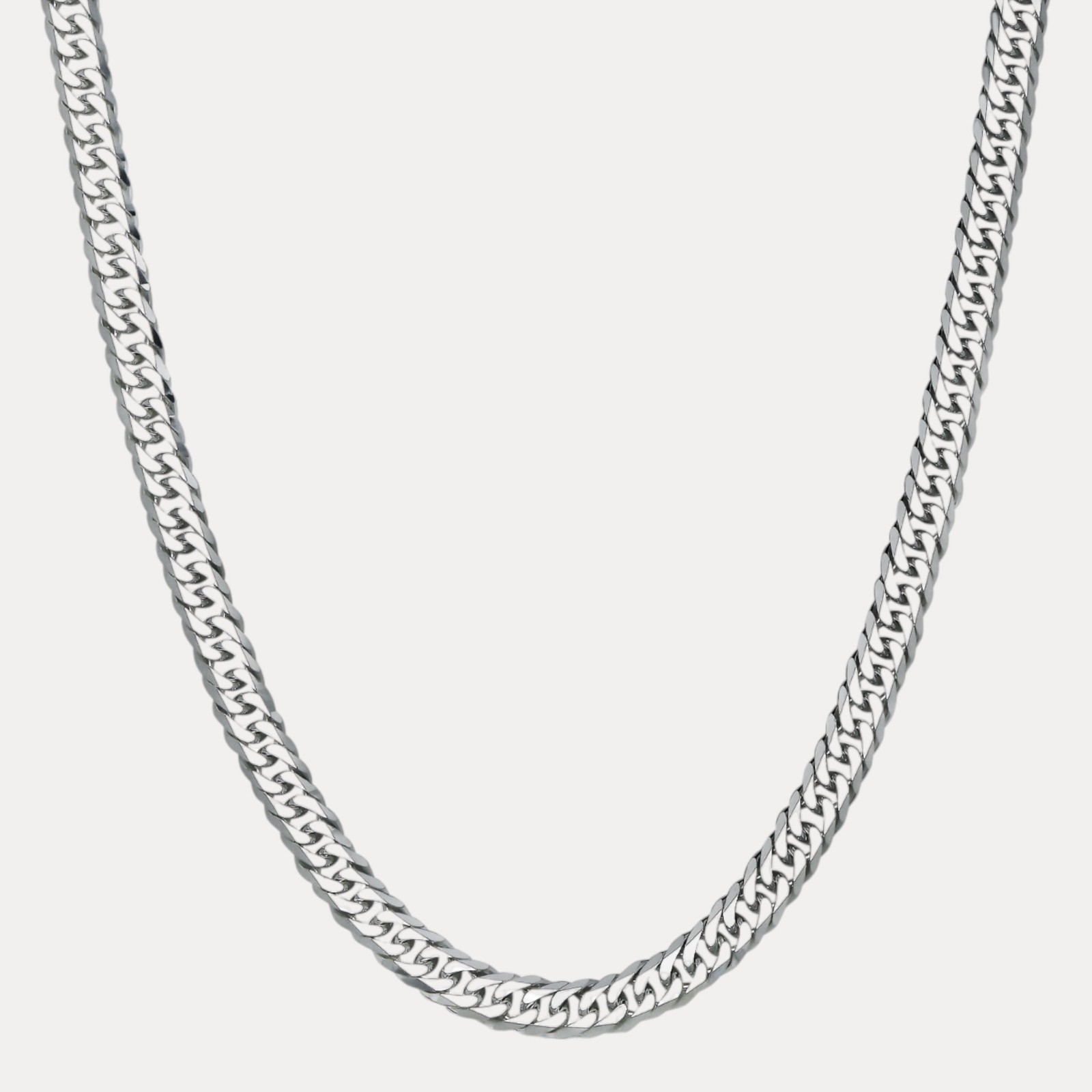 10mm Double Curb Link Chain Necklace – Solid 925 Sterling Silver MADE IN ITALY