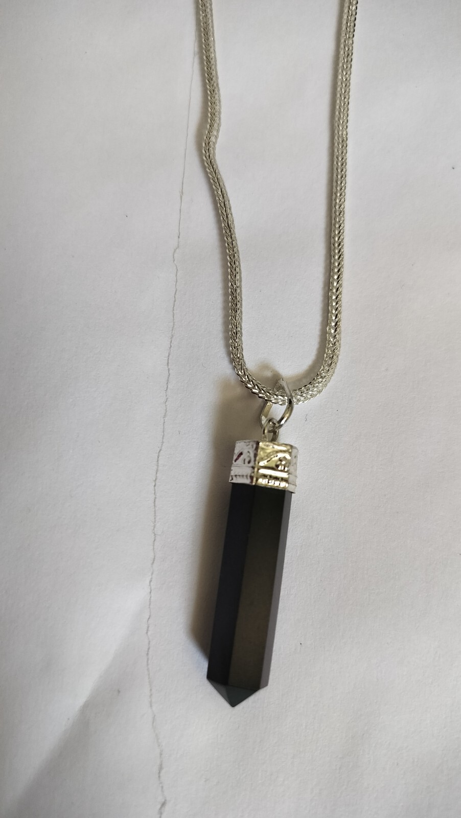 925 Sterling Silver Natural Black Spinel Pencil Pendant Jewelry For Men/Women