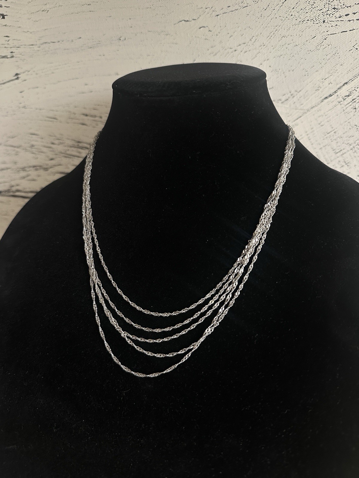 Sterling Silver AK Turkey 20 Inch Layered 5 Strand Chain