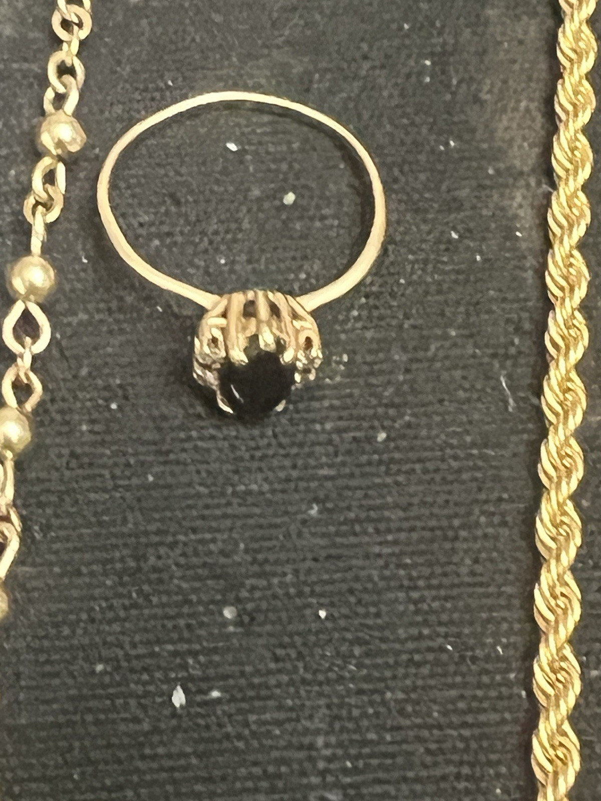14 K Gold Lot 2-14 K Rings , 3 14 Gf Chains, 14 Solid Gold Bead