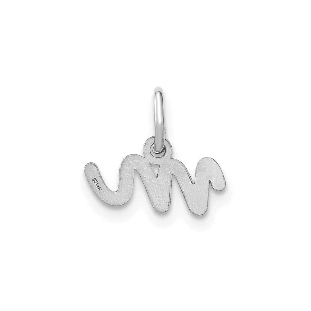 Real 14KW Lower case Letter M Initial Charm Pendant; Wt. 0.17 g