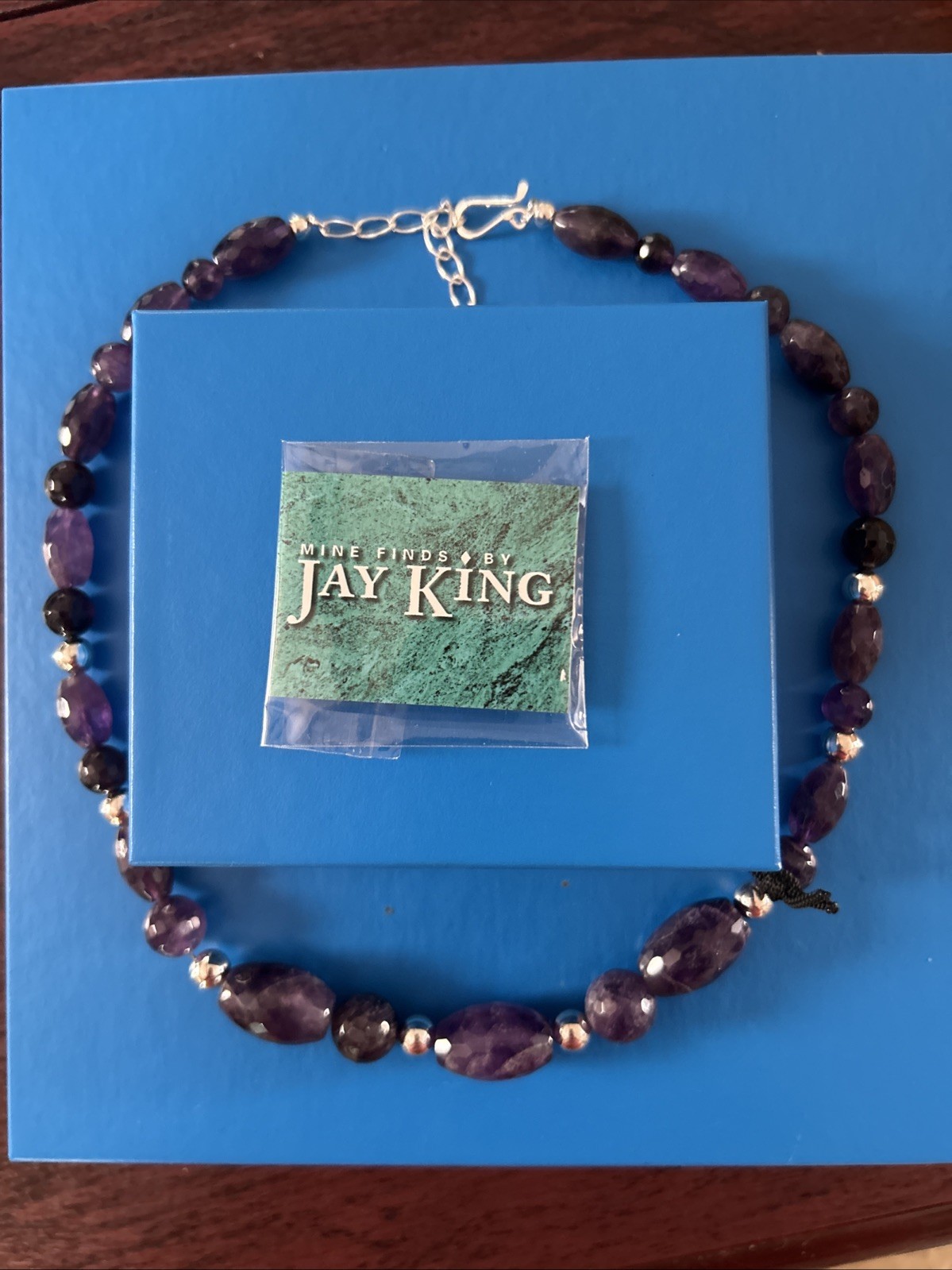 Jay King Mine Finds DTR Sterling Silver Purple Amethyst Necklace 20”-22 NIB