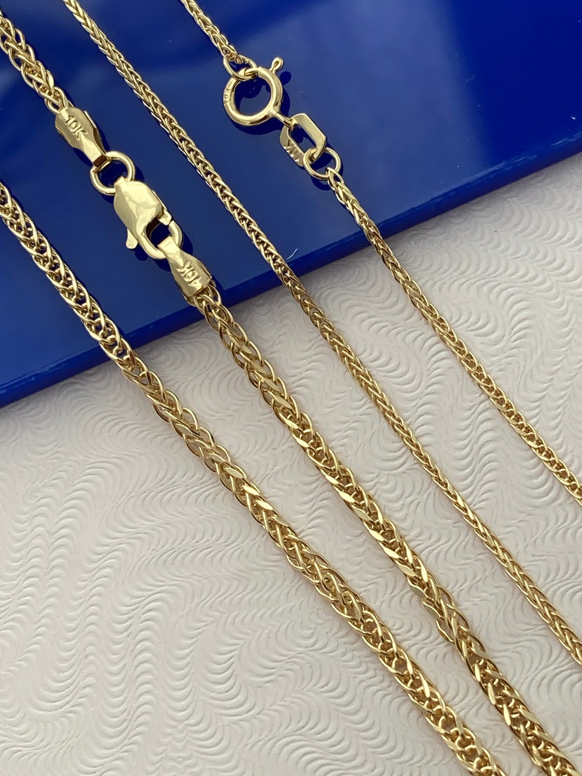 Solid 10k yellow gold Flat Link Necklace chain 10kt Italian gold chain necklace