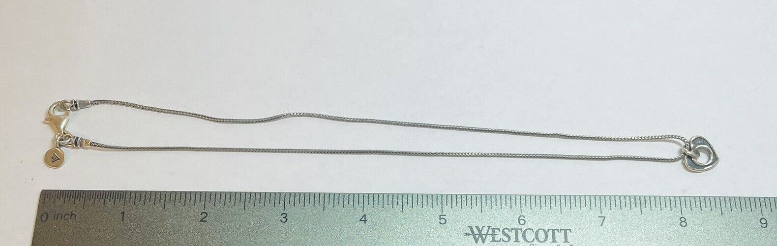 Silpada Sterling 925 Silver Foxtail Necklace with Heart Pendant 16 in – .20
