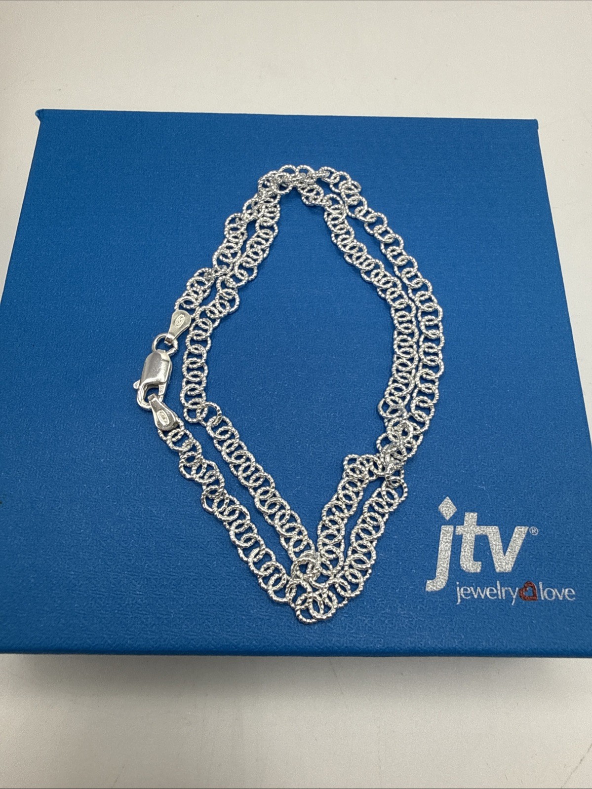 Sterling Silver Textured Round Link 16” Choker Collar Necklace Signed FAS 925