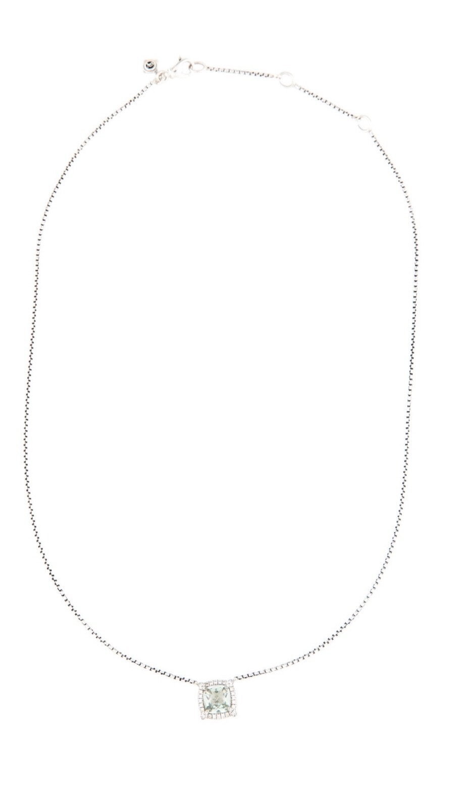 DAVID YURMAN DIAMOND & PRASIOLITE STERLING SILVER PETITE CHATELAINE NECKLACE