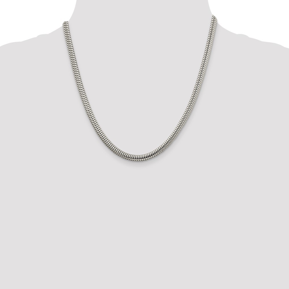 Sterling Silver 5mm Round Snake Chain Necklace 20″ Gift for Men and Women