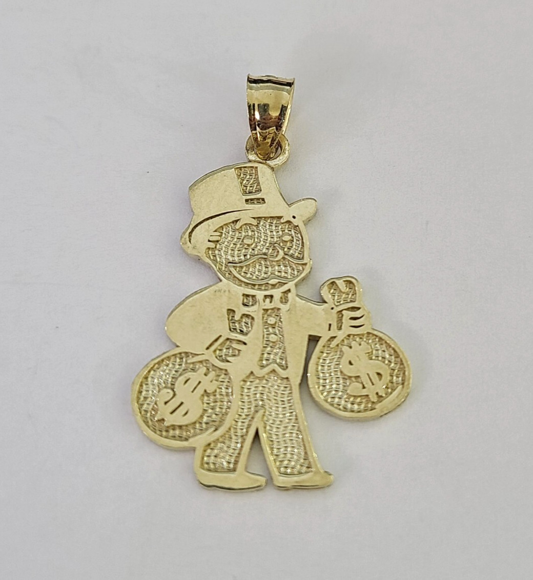 10k Grandpa Money Bag Charm Pendant REAL 10Kt Yellow Gold Real
