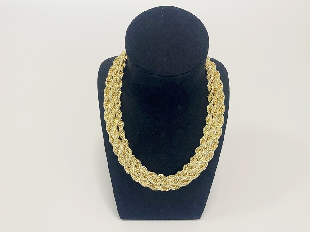 10K Yellow Gold 1.5mm-10mm Diamond Cut Rope Chain Necklace Mens Women 18″- 28″