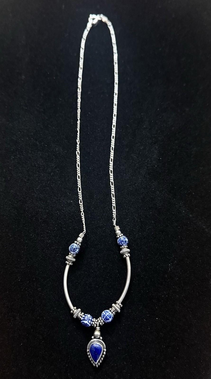 925/ Sterling Silver F.N.A. Vintage Estate Find Necklace