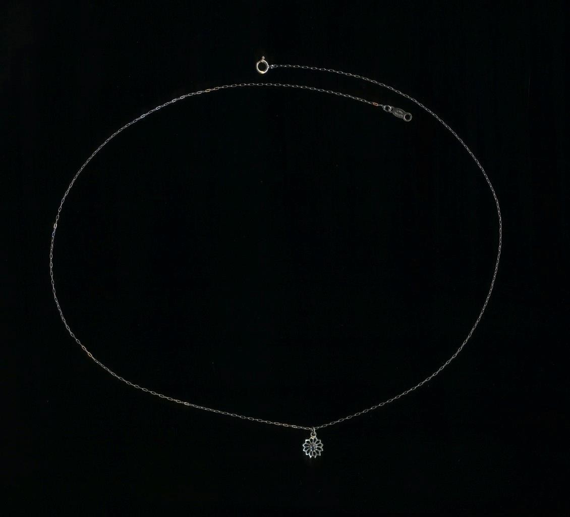 New 14K Solid White Gold Blue Sapphire Pendant & 18″ Cable Necklace Chain py