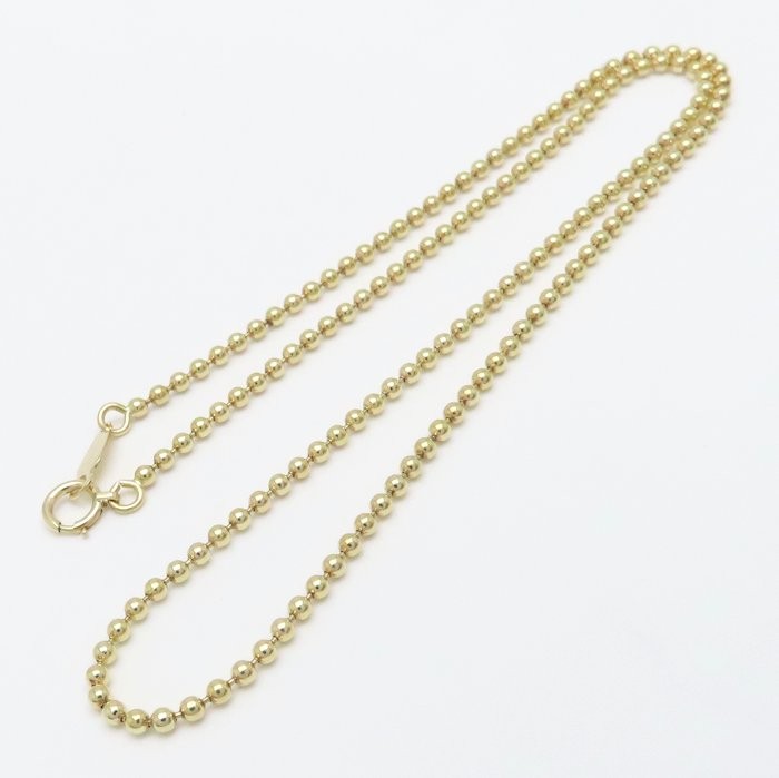 18K Yellow Gold Ball chain Necklace 40cm 7.1grams /76374