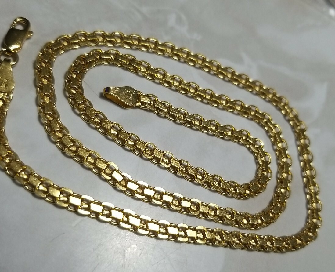 Ross Simons 18k Yellow Gold vermeil sterling silver Fancy Wide chain necklace