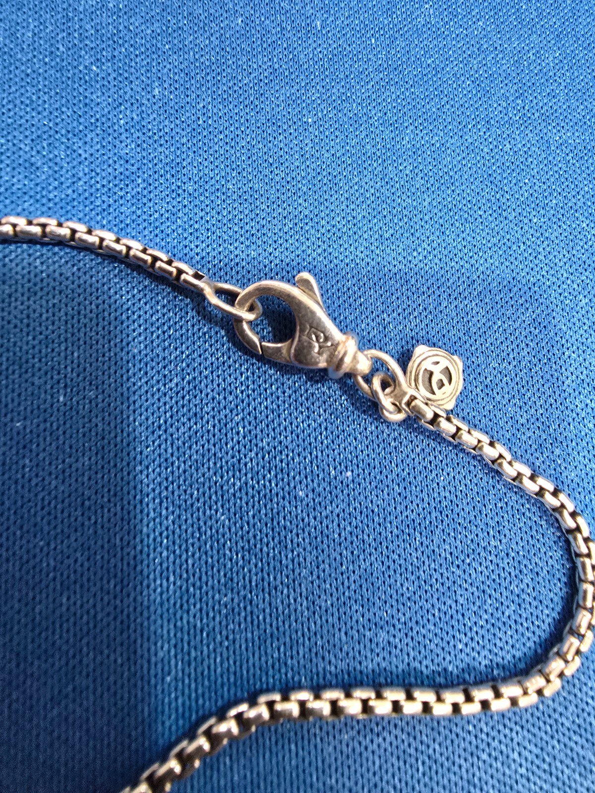 Sterling Silver David Yurman Chatelaine Blue Topaz and Diamond Station Necklace