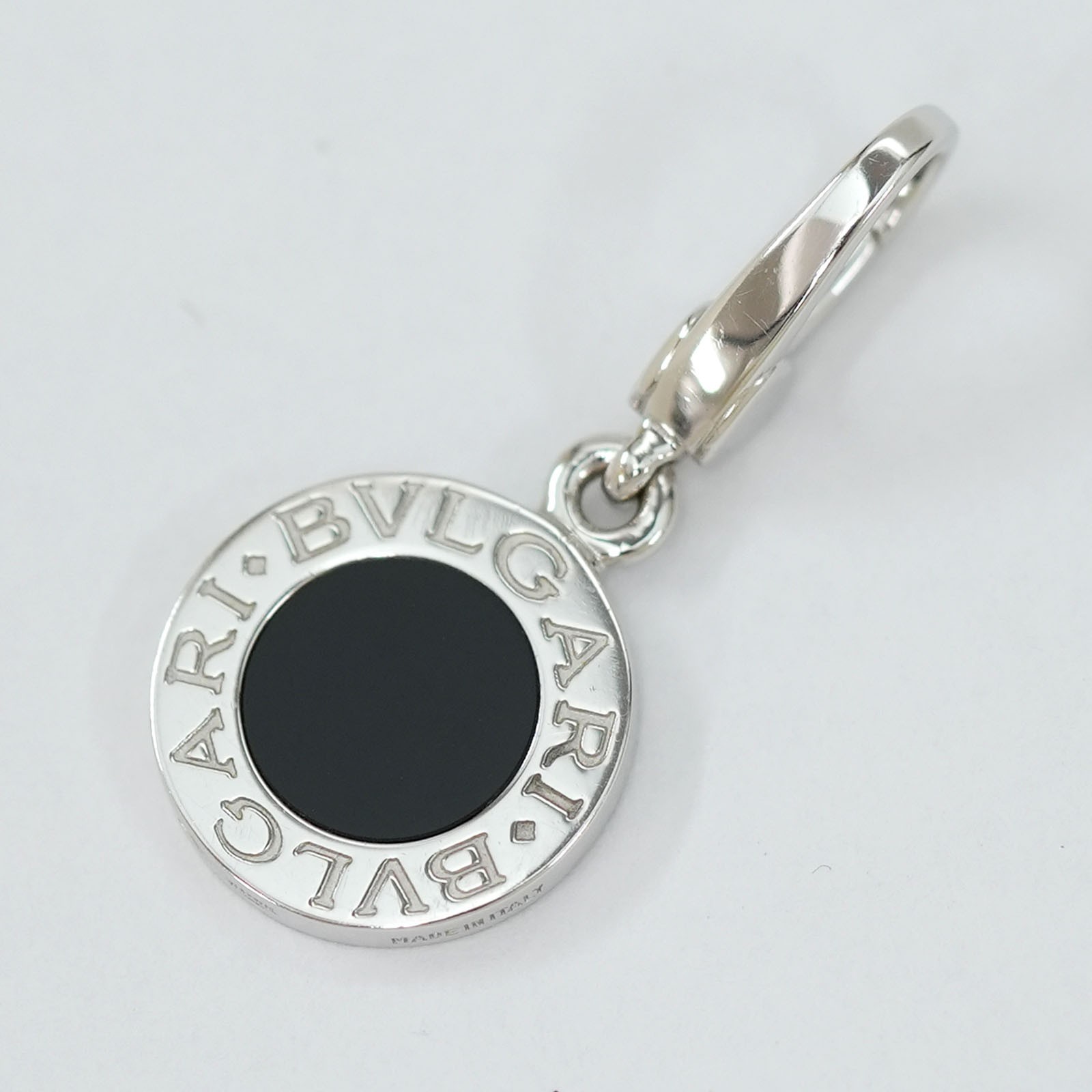 BVLGARI B zero1 Black Onyx Pendant Top Charm 18K White Gold 750 Auth #0031