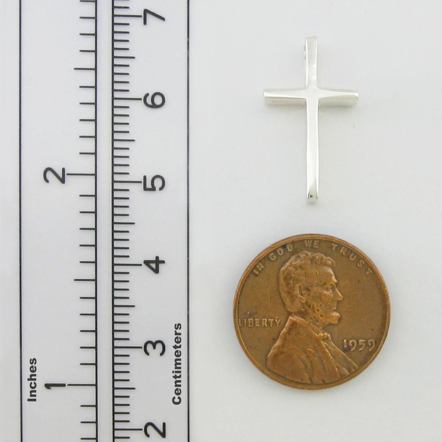 Deep Small Cross Pendant – SOLID ‘925’ Sterling Silver – Chain Choice!