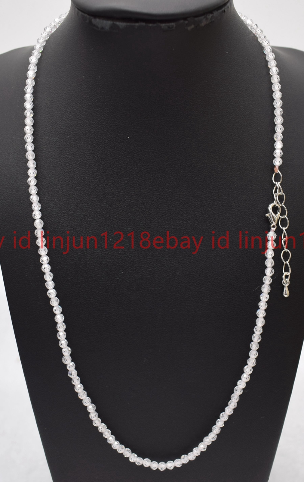 Natural Beautiful 3mm Faceted White Zircon Round Gemstone Beads Necklace 16-28in