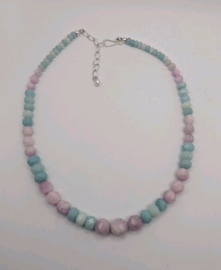 Jay King Pink Kunzite and Blue Amazonite Beaded Gemstone Necklace Women’s Summer