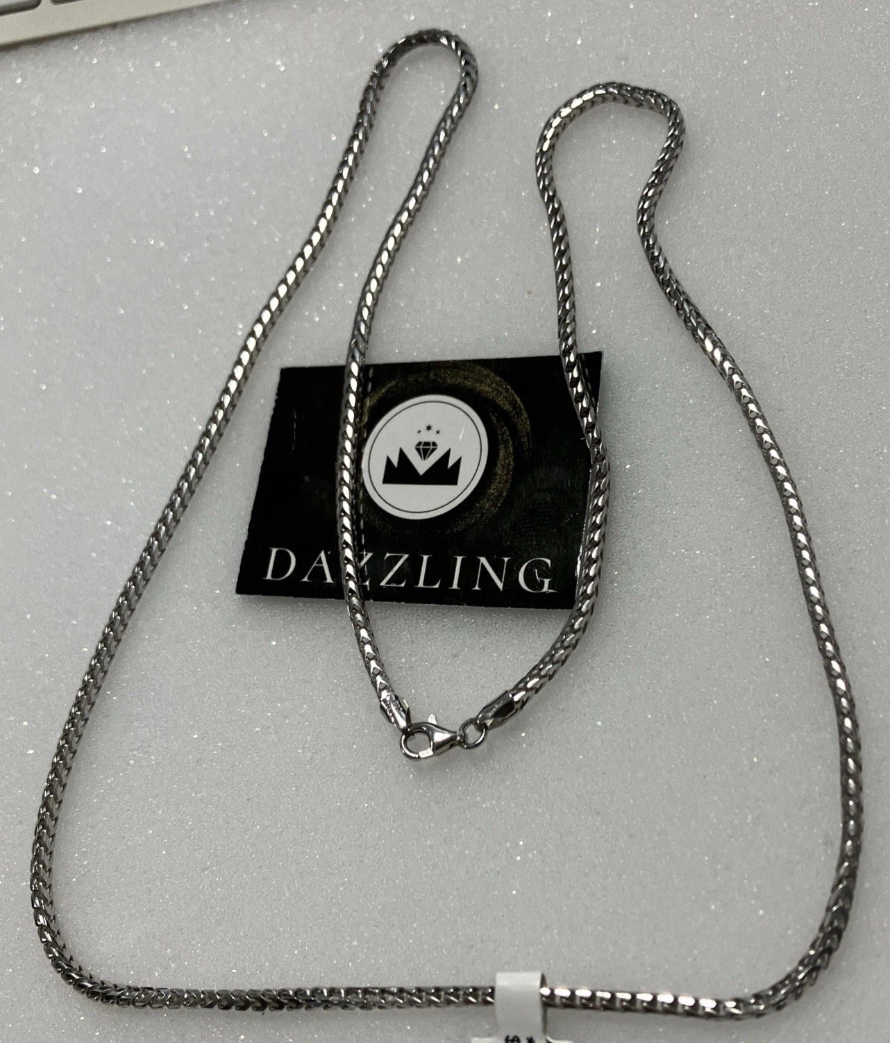 925 Sterling Silver Italy Solid Franco/Foxtail Chain 18grams 2.4mm 26” New w/Tag