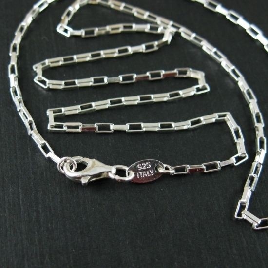 925 Sterling Silver Necklace Medium Box Paperclip Chain 3.2*1.7mm (7.5 to 36”)