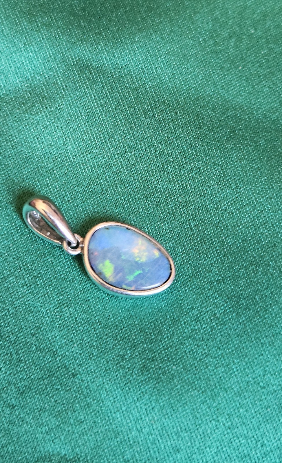 Opal Natural Australian Pendant Free Form Sterling Silver 925