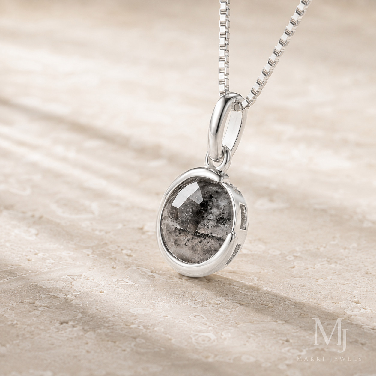 Crescent Moon Herkimer Diamond Necklace – Celestial Galaxy 925 Sterling Silver