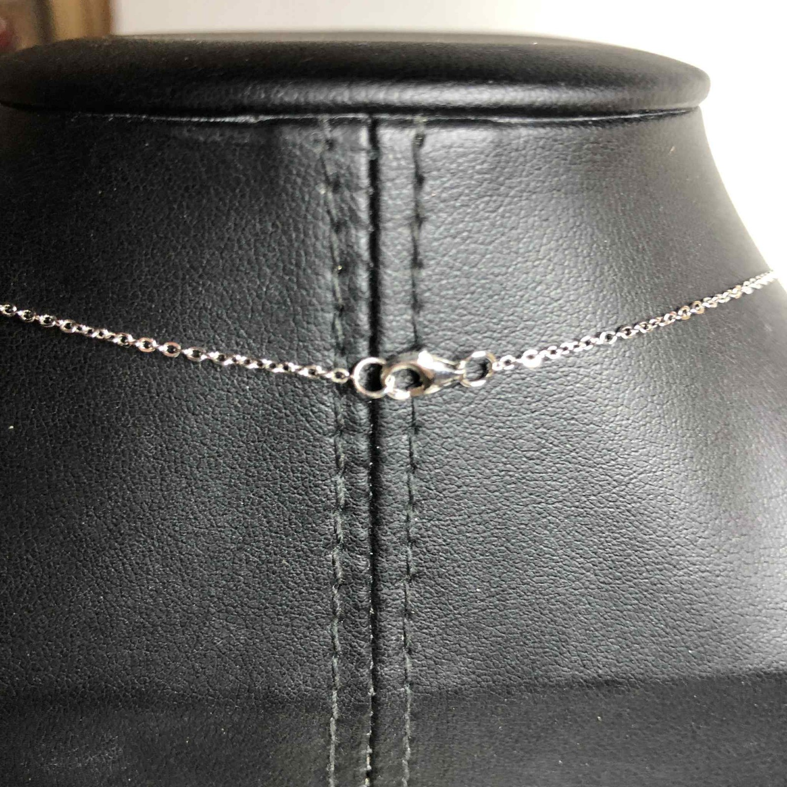 7237 Sterling Silver Signed N 925 Opal CZ station 18″ Necklace 2 grams
