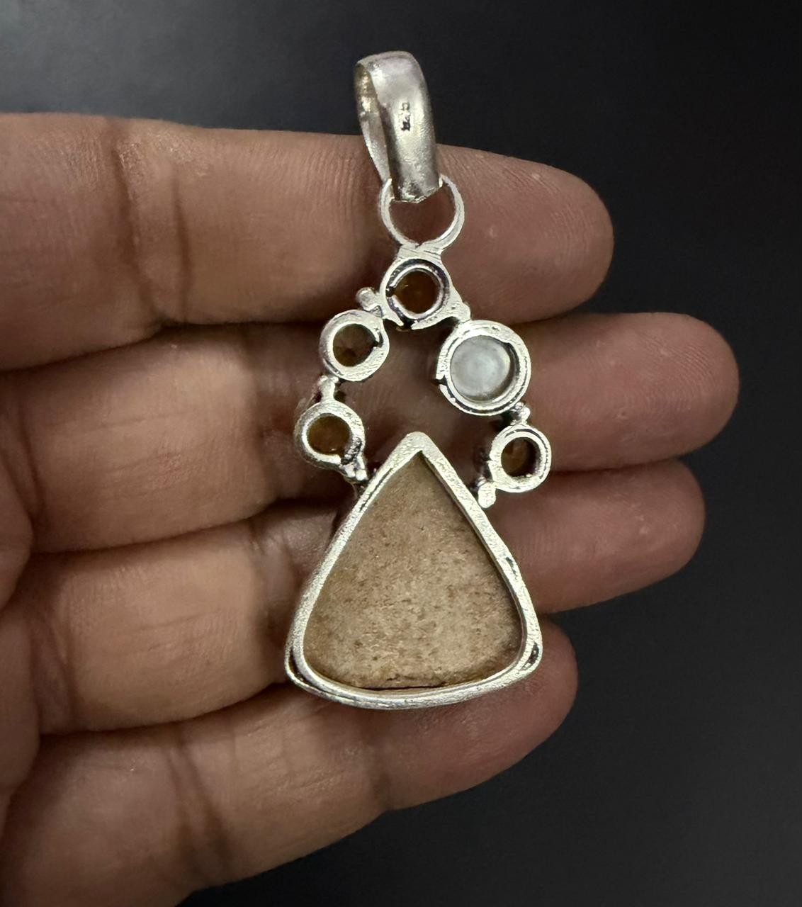 German Dendrite Gemstone 925 Sterling Silver Handmade Pendant Jewelry Gift For