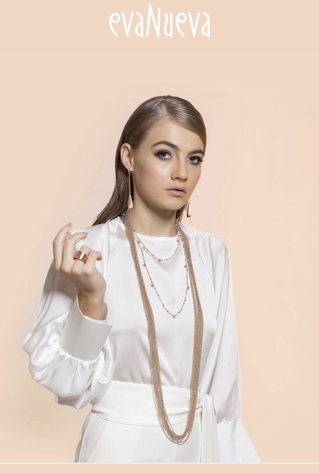 EvaNueva Fine Italian Handcrafted Jewelry Strand Necklace &Bracelet