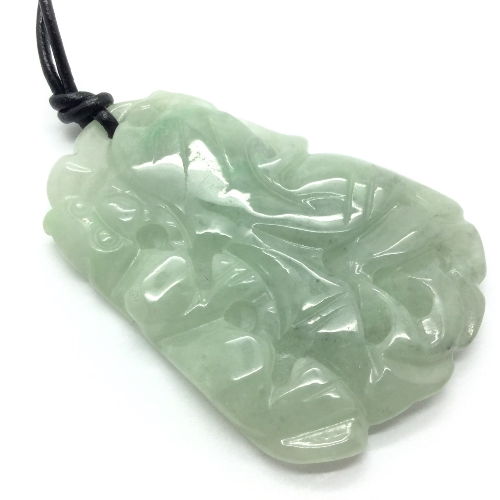 Burmese Jade Cabbage Tiger Pendant Green Jadeite Jade Stone Necklace Myanmar