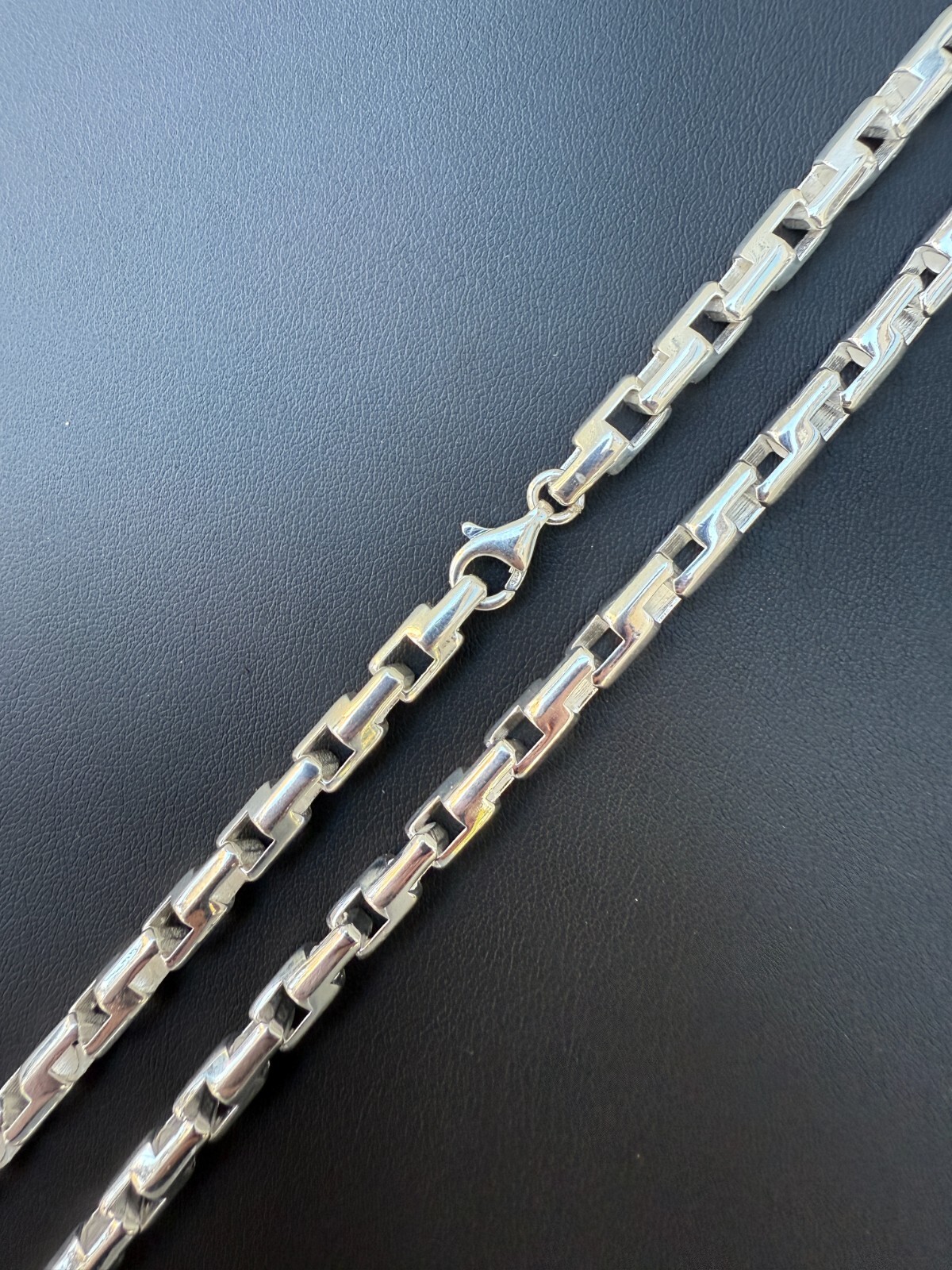Real 925 Sterling Silver Handmade Custom 6mm Bullet Rolo Chain Necklace 18-28″